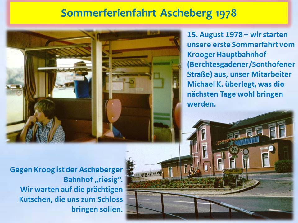 Sommerferien-Freizeit 1978 Ascheberg Jungschar Kiel-Kroog Bahnhof 