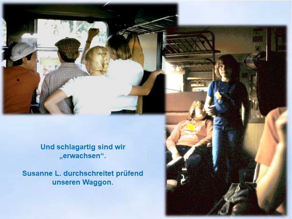 Krooger Sommerfahrt Bad Lauterberg 1980 Kinder im Zug