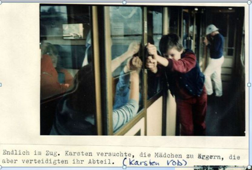 Sommerfahrt 1983 nach Tecklenburg im Zug