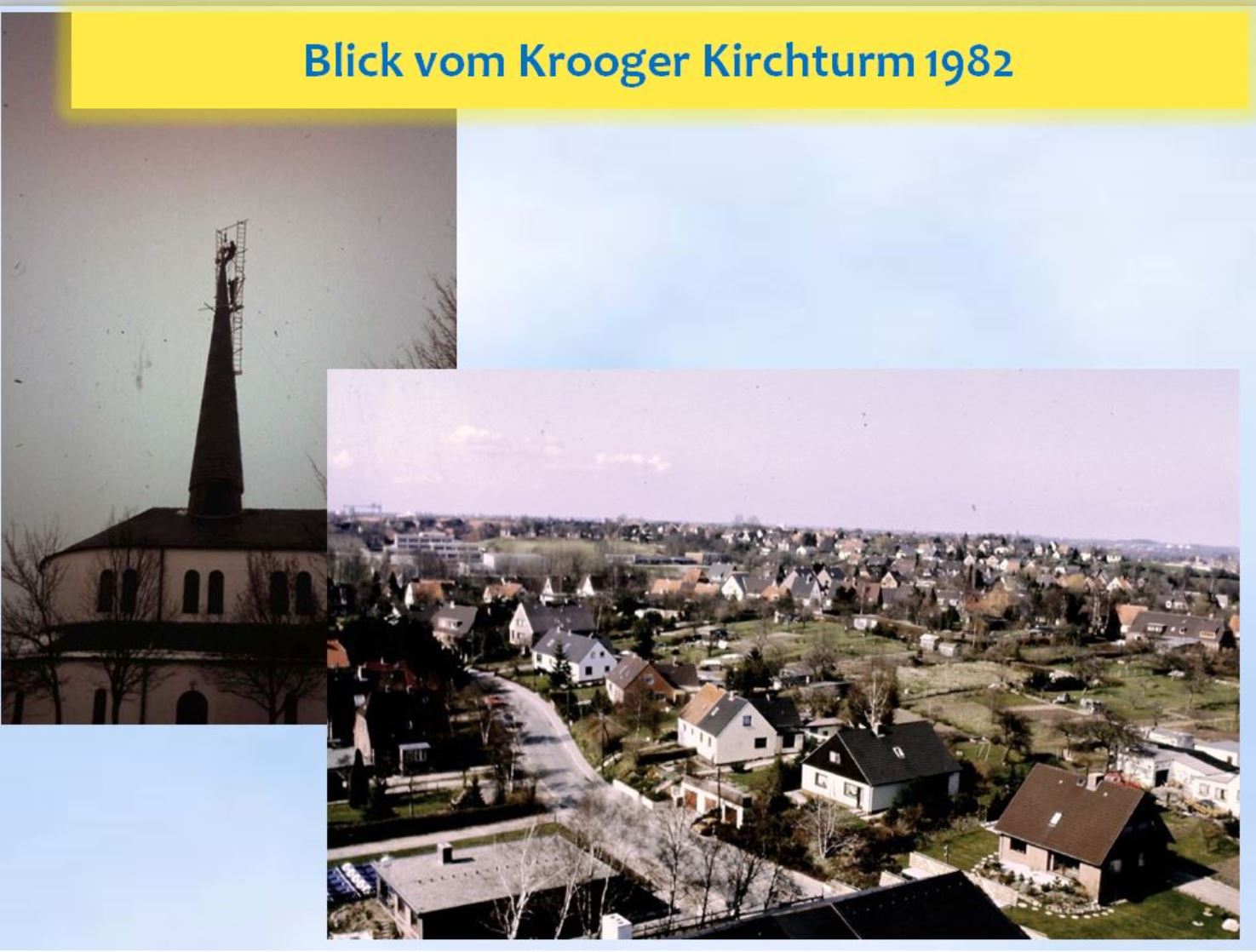 Turm der Stephanuskirche Kroog Gerst an der Turmspitze