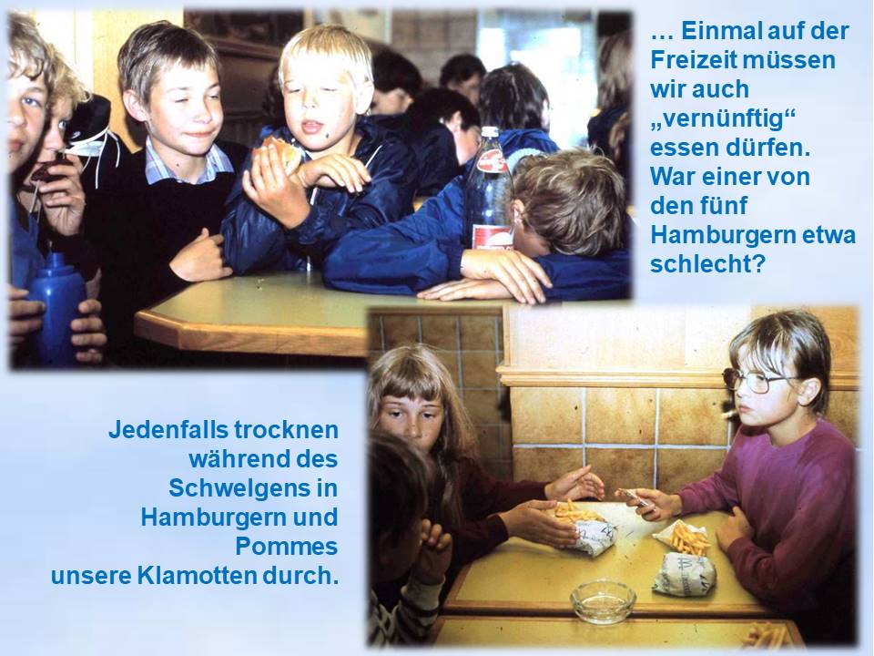 1983 Sommerfahrt Hildesheim, im Schnellimbiss