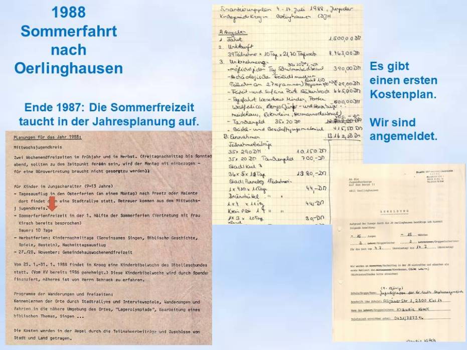 1988 Sommerfahrt Oerlinghausen planung