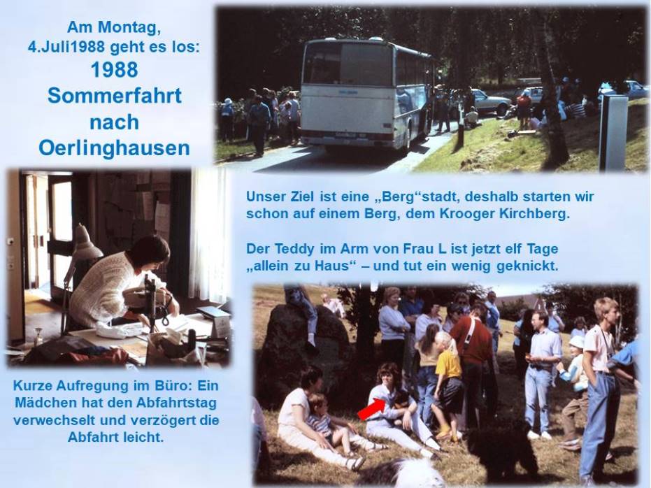 1988 Sommerfahrt Oerlinghausen Abfahrt Bus Kroog