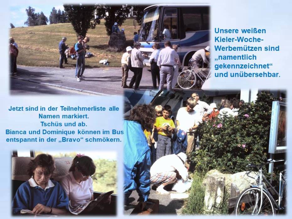 1988 Sommerfahrt Abfahrt Bus Kiel Kroog
