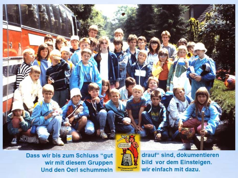 1988 Sommerfahrt Gruppe vor dem Bus