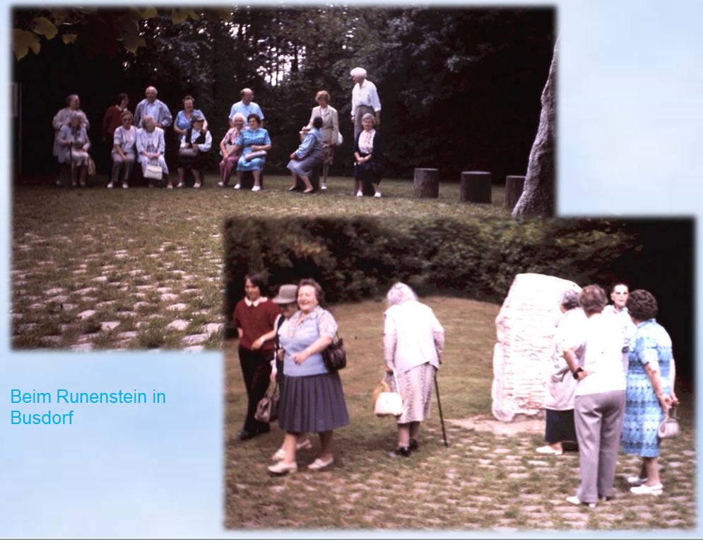 1988 Seniorengruppe Kroog beim Runenstein Busdorf