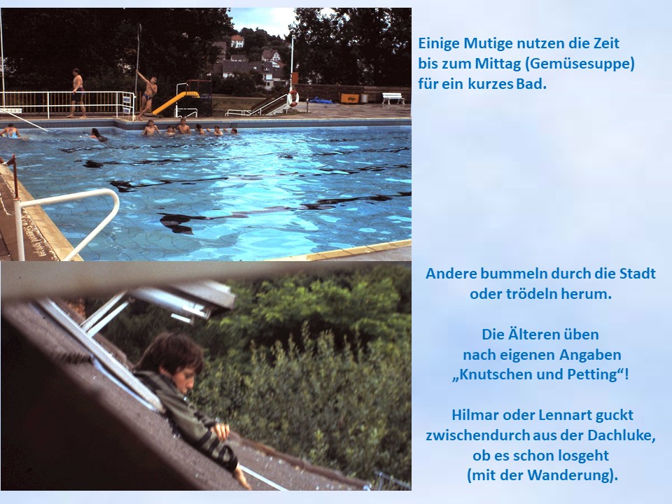 Schwimmbad Karlshafen Sommerfahrt Jungschar 1990