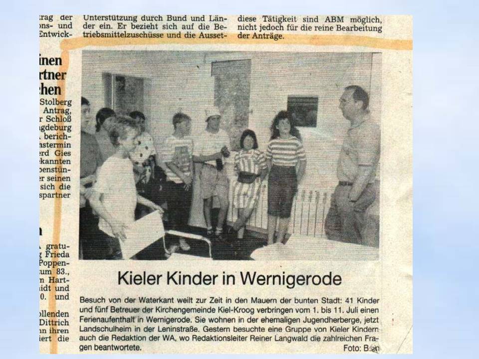 Wernigerode1991 Wernigeröder Allgemeine Zeitungsartikel