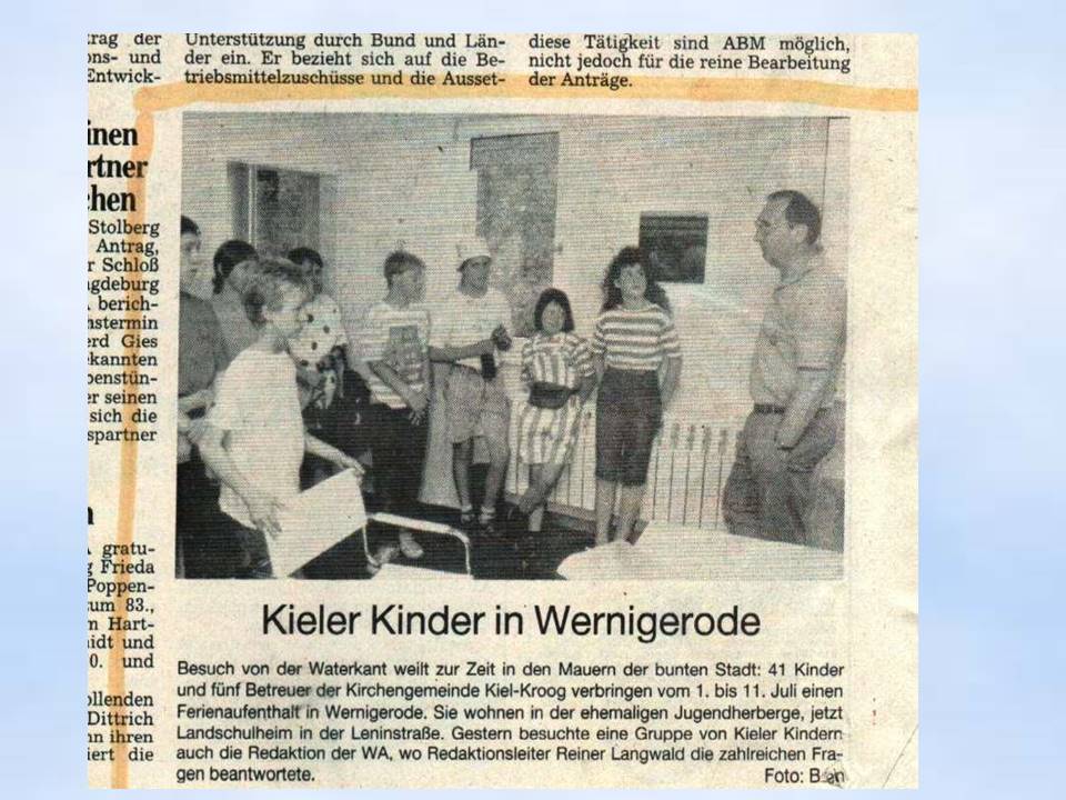 Wernigerode1991 Wernigerder Allgemeine Zeitungsartikel