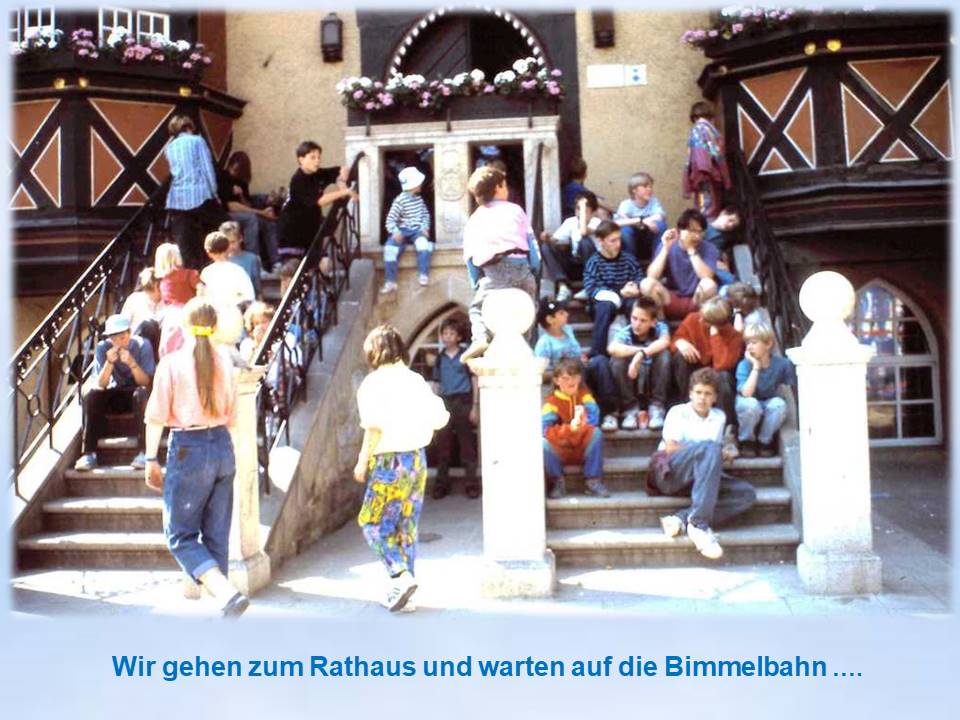Sommerfahrt 1991 Wernigerode warten auf Bimmelbahn