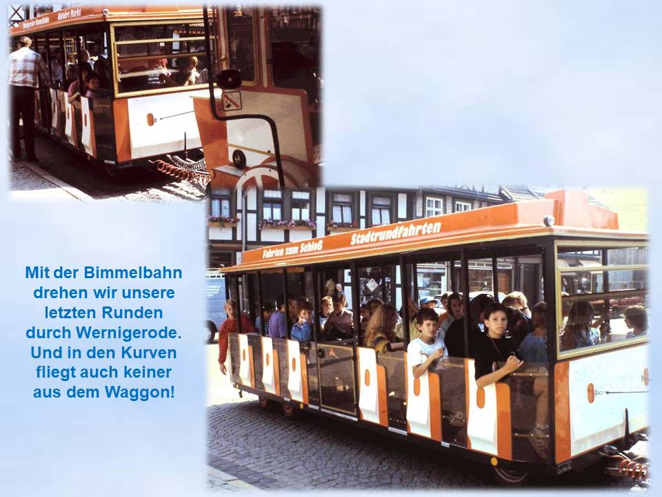 Sommerfahrt 1991 Wernigerode Gruppe in der Bimmelbahn
