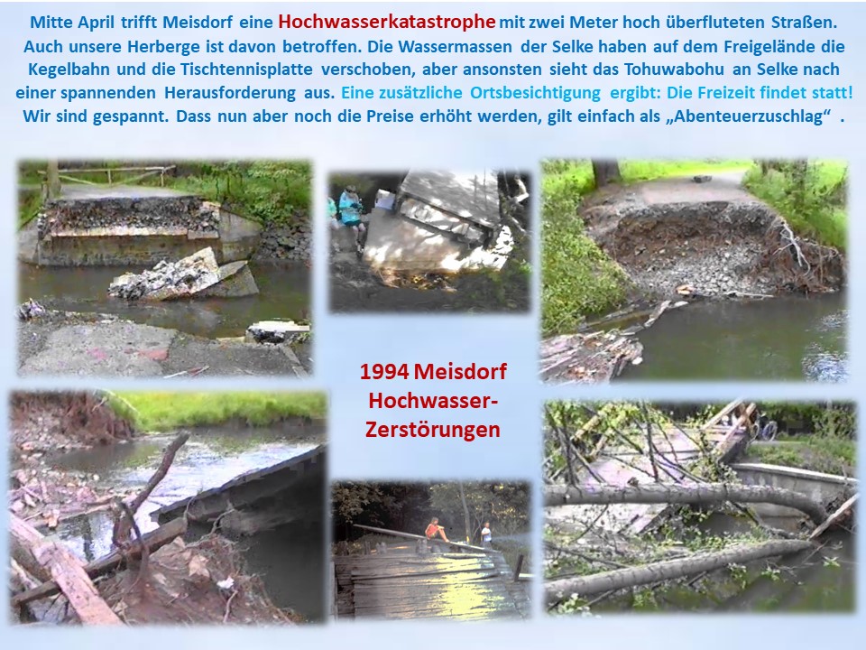 Hochwasserkatastrophe 1994 Meisdorf zerstrte Brcken