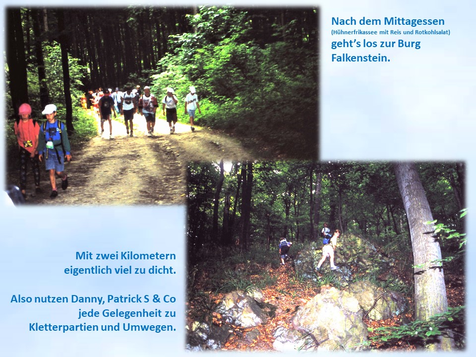 Gruppe auf demn Weg zur Burg Falkenstein