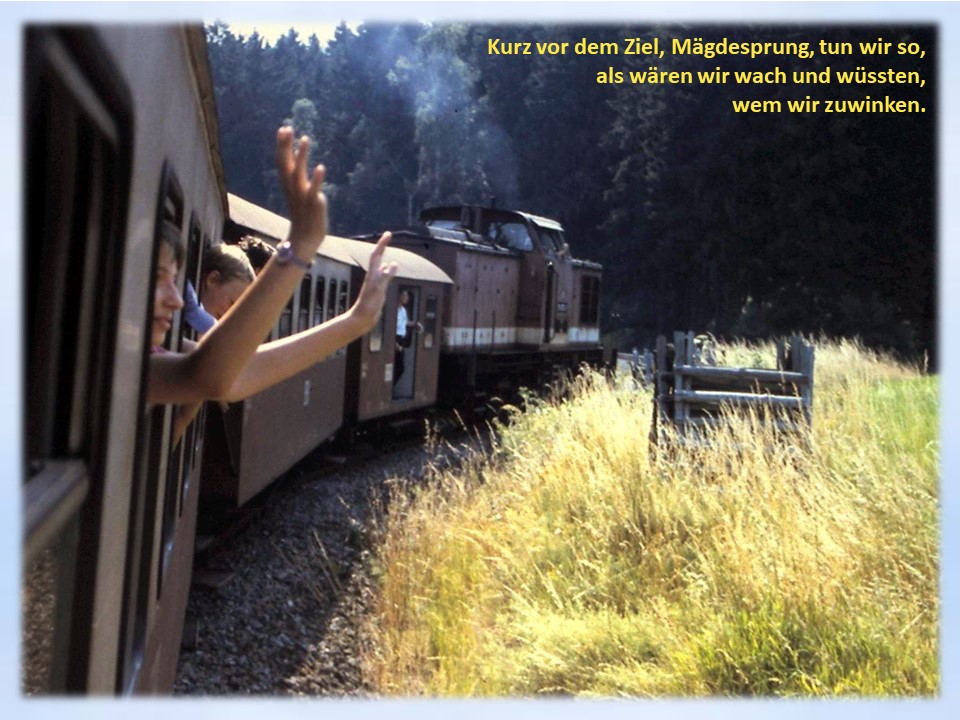 1994 Selketalbahn, Winken aus den Zugfenstern