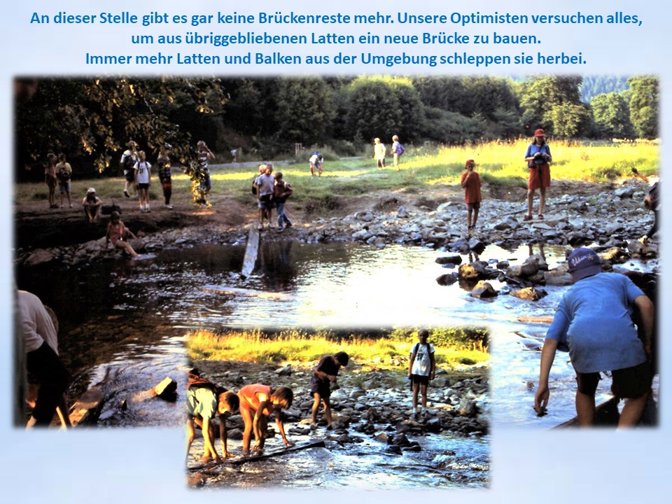 Krooger Sommerfahrt 1994 zerstrte Selkebrcke Selkequerung