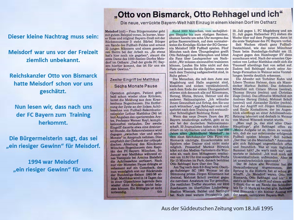 Süddeutsche Zeitung über Meisdorf 1995