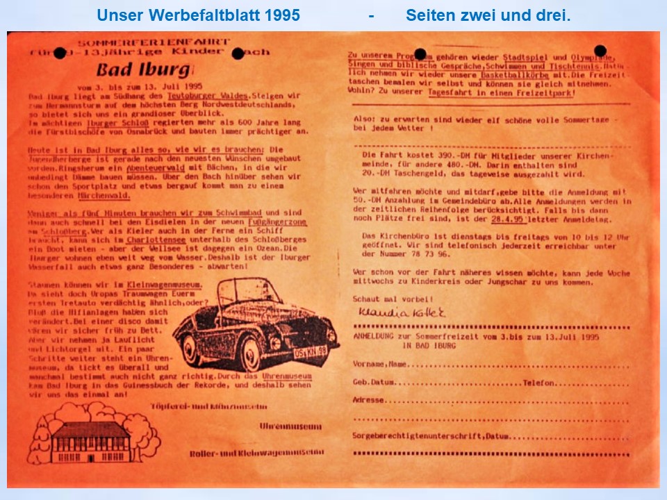 Sommerfahrt 1995 Bad Iburg Flyer