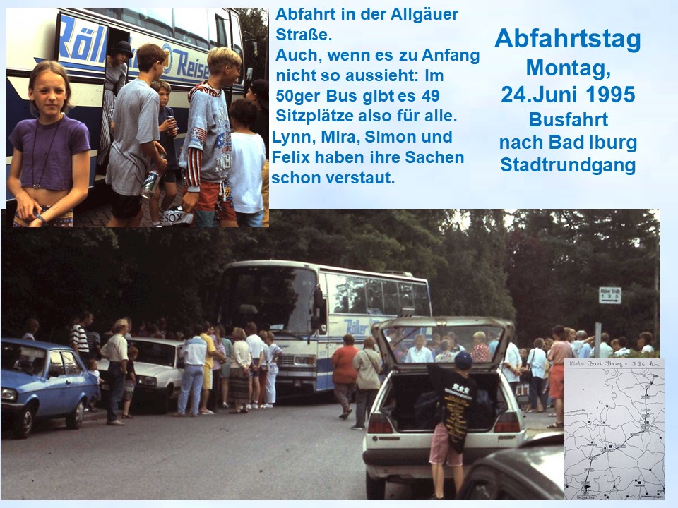 Sommerfahrt 1995 Bad Iburg Eltern Kinder Busabfahrt Kiel Kroog