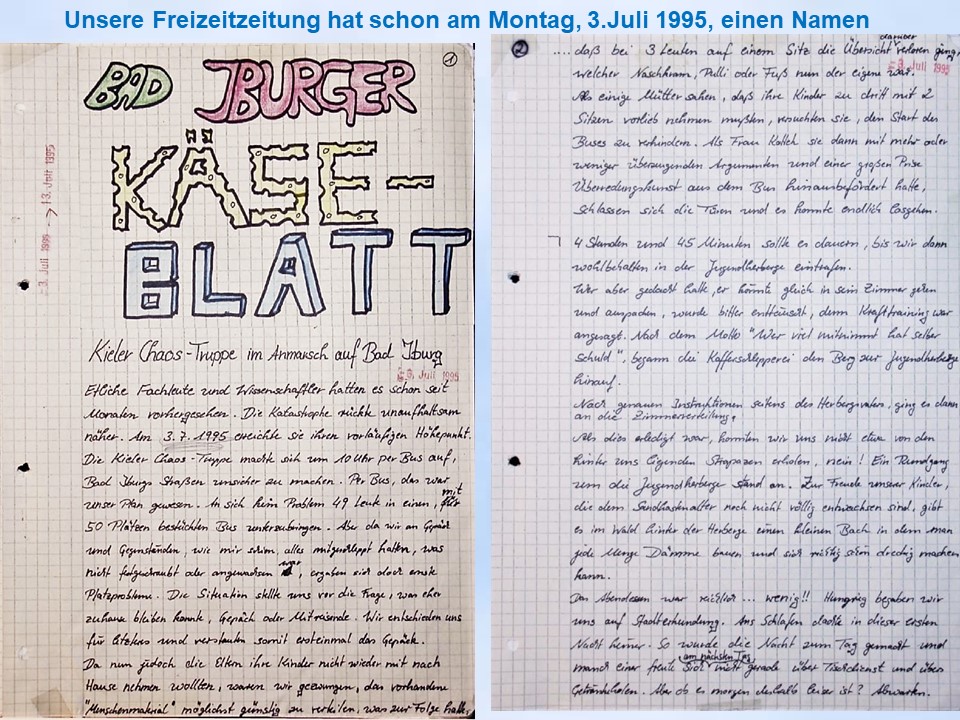 Sommerfahrt 1995 Iburger Kseblatt