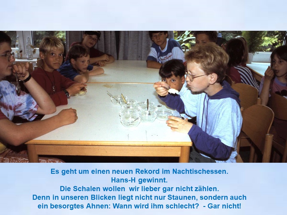 Sommerfahrt 1995 Bad Iburg Nachtisch Wettessen