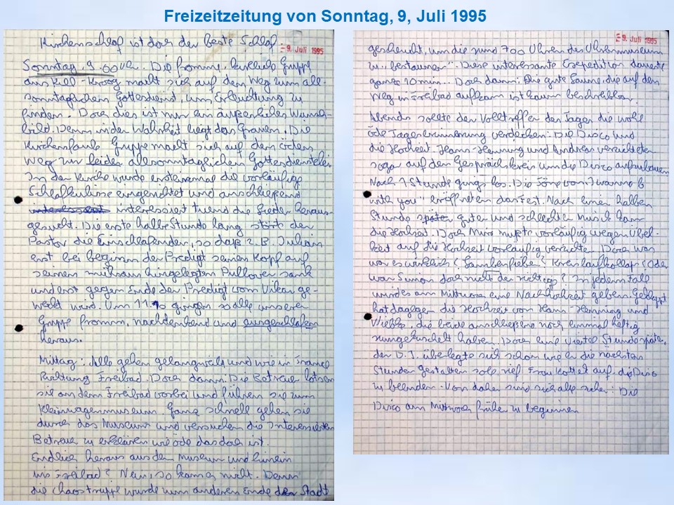 Sommerfahrt 1995 Iburger Käseblatt Freizeitzeitung