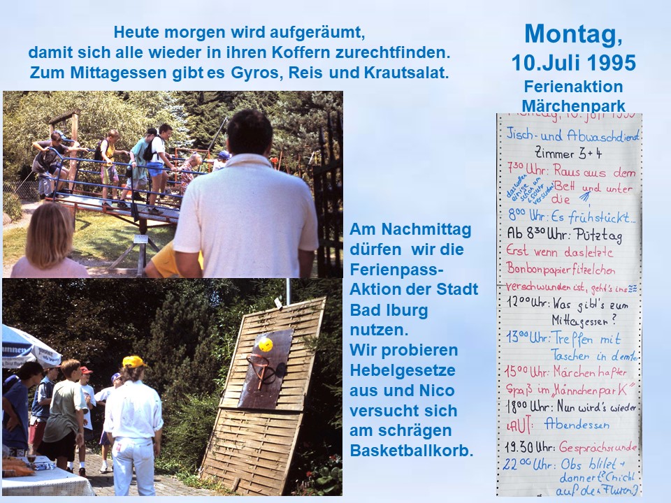 1995 Sommerfahrt Bad Iburg Ferienpassaktion