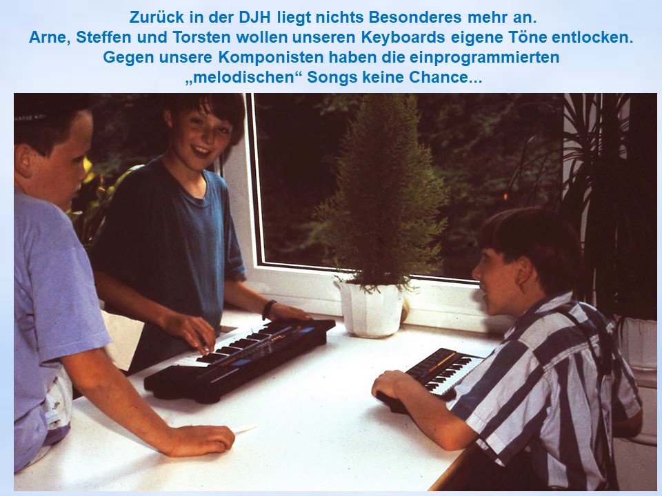 1995 Sommerfahrt Bad Iburg Jungs mit Keyboards