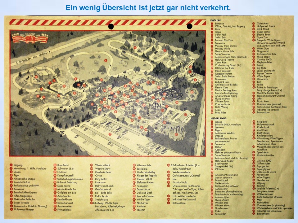 1995 Sommerfahrt Plan Freizeitpark Stukenbrock