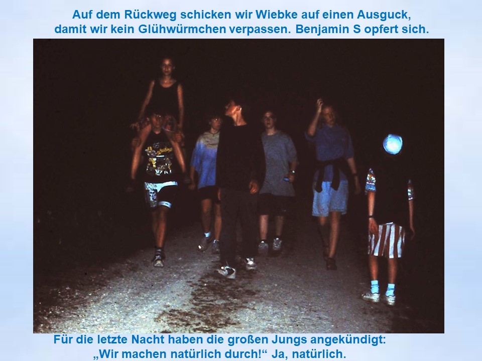 1995 Sommerfahrt Bad Iburg Glühwürmchenwanderung