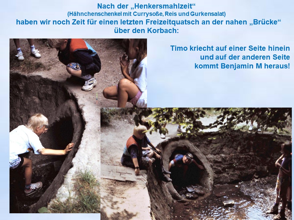 1995 Sommerfahrt Bad Iburg Kinder spielen am Bach