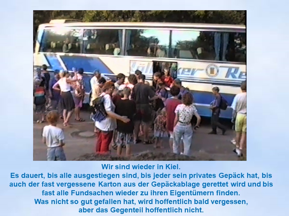 1995 Sommerfahrt Bad Iburg Bus wieder in Kiel Kroog