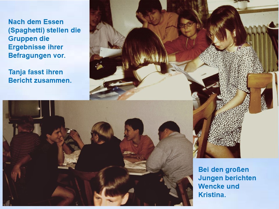 1996 Holzminden Interview Kinder bei der Auswertung