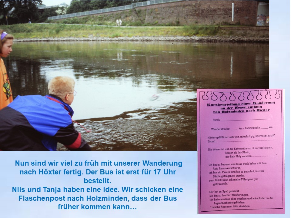 1996 Holzminden Sommerfahrt Flaschenpost Weser Höxter