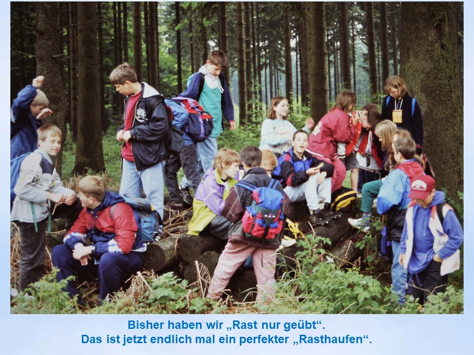 1996 Wanderung nach Fürstnberg Rast Sommerfahrt 1996 