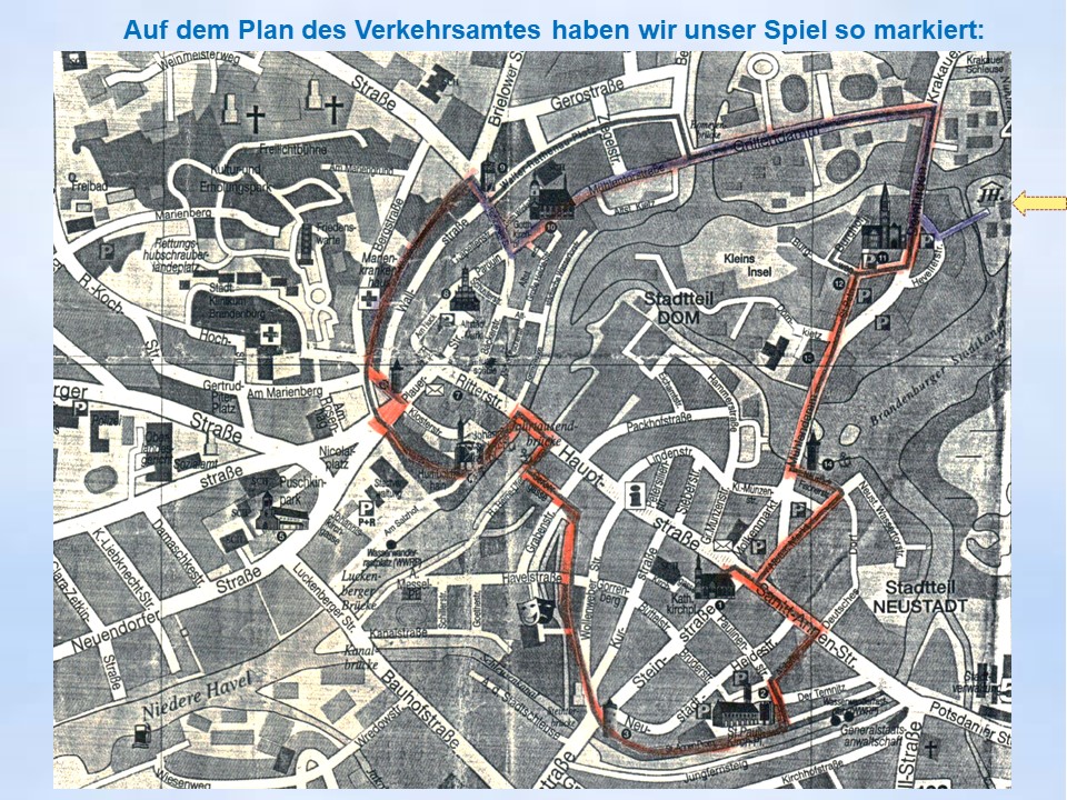 Stadtspiel Brandenburg 1997 Plan