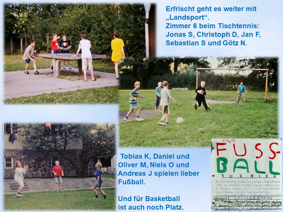 Sommerfreizeit Brandenburg 1997 Tischtennis Fuball