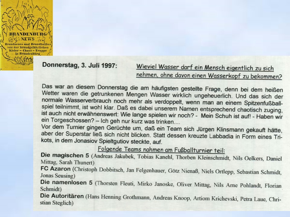 Sommerfahrt 1997  Brandenburg-News