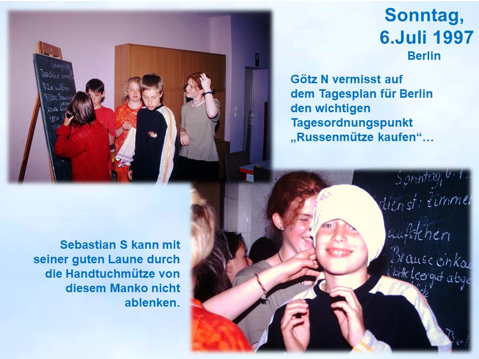 Sommerfahrt 1997 Brandenburg Kinder vorm Tagesplan