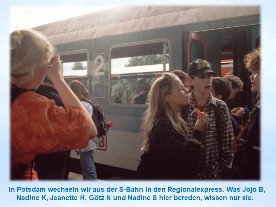 Gruppe Bahnhof Potsdam Sommerfahrt 1997