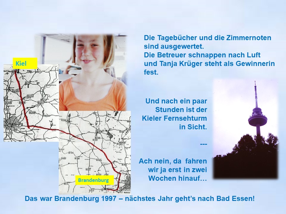 Tanja Krüger ist Siegerin Sommerfahrt 1997 Brandenburg
