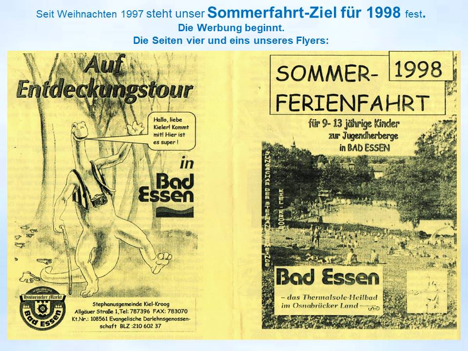 Sommerfahrt 1998 Bad Essen Flyer