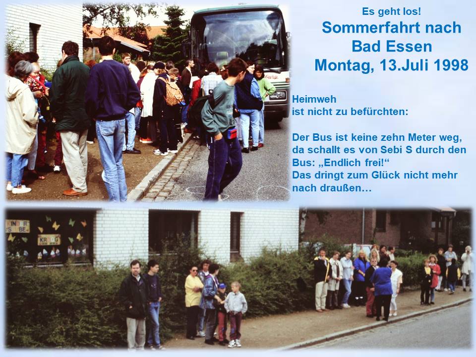 Sommerfahrt 1998 Abfahrt Bus Kroog