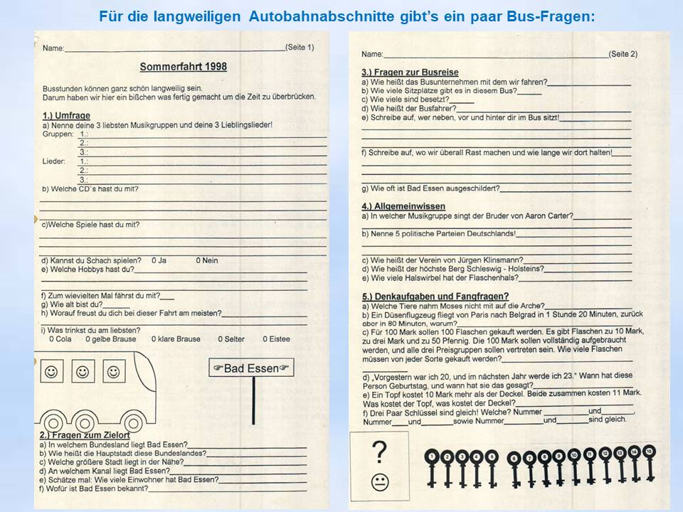 Sommerfahrt 1998 Busspiel