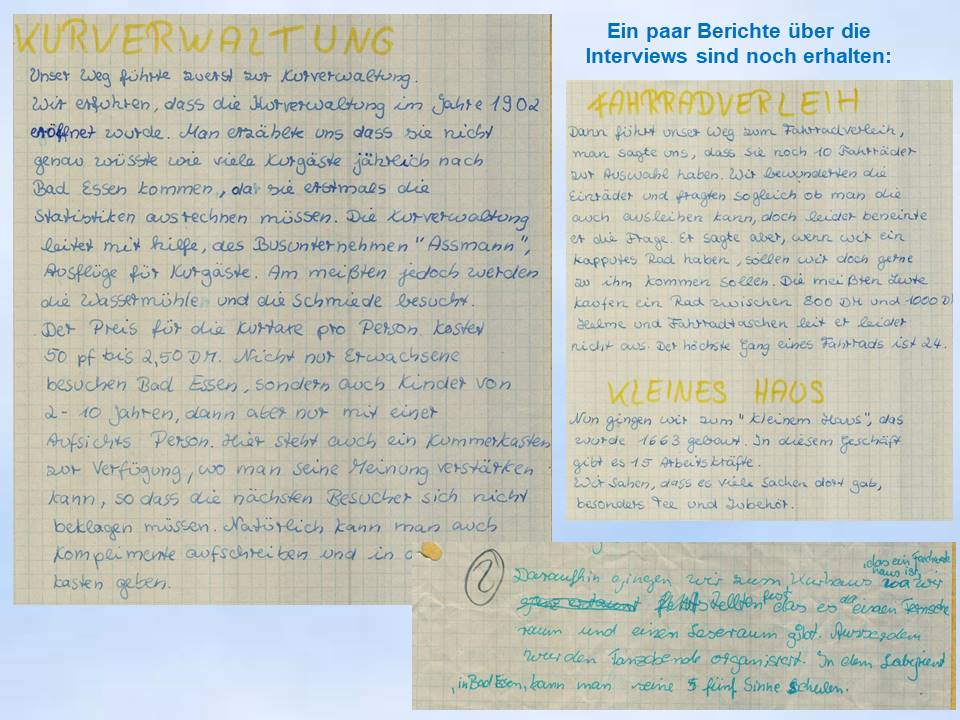 1998 Bad Essen Interviews Notizen