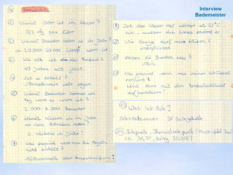 1998 Bad Essen Interviews Notizen Bademeister
