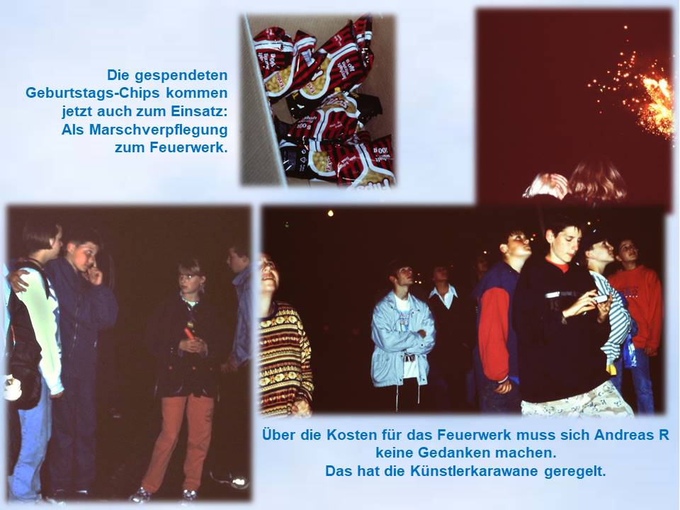 1998 Sommerfahrt  Bad Essen Spieleabend Feuerwerk