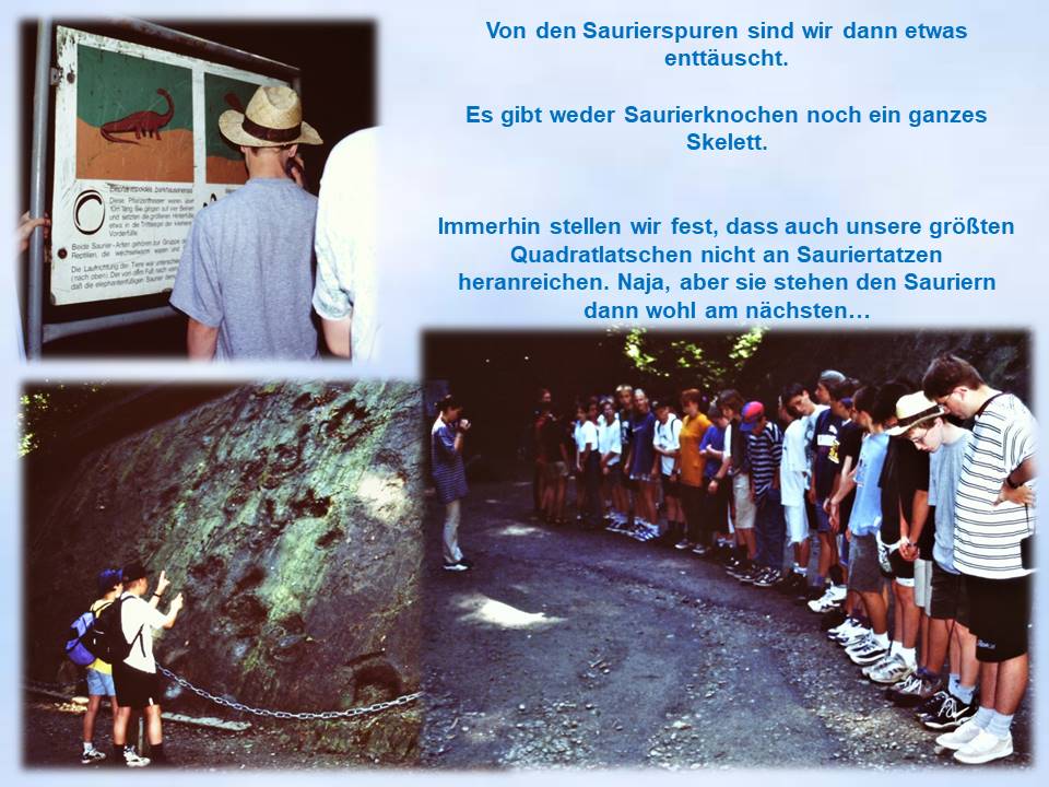 Sommerfahrt 1998  Grenvergleich bei den Saurierspuren