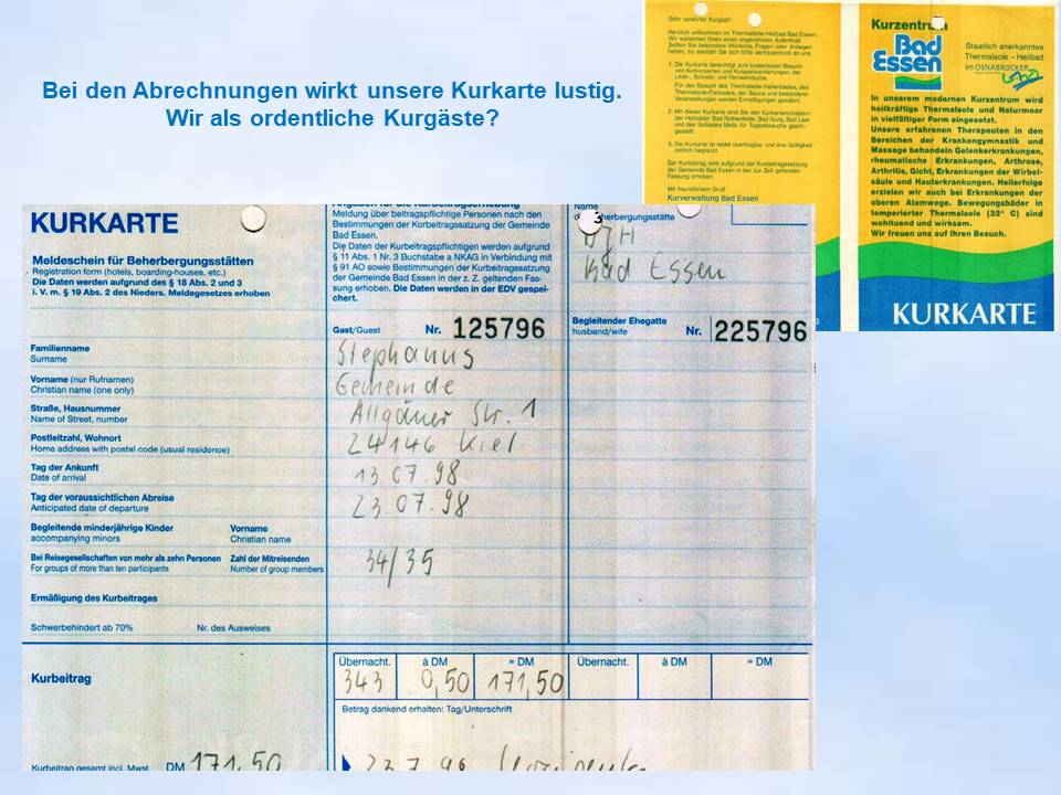1998 Bad Essen Abrechnungen