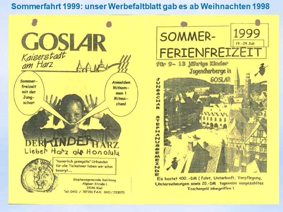 Sommerfahrt 1999 Goslar Flyer
