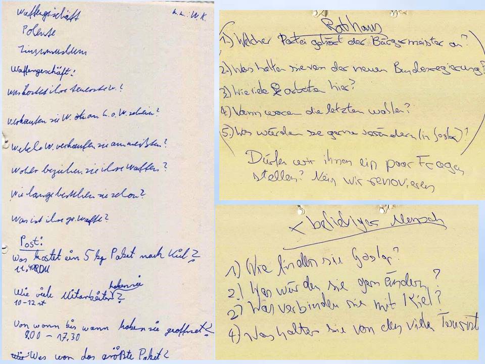 1999 Goslar Interwiewzettel